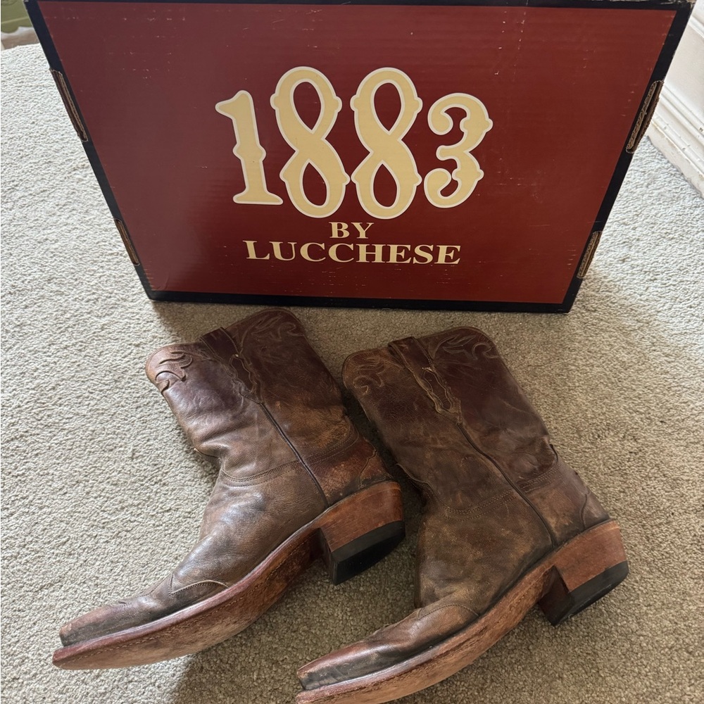 Lucchese Distressed Brown Western Boots